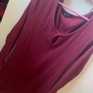NWOT Burgundy Long Sleeve Shirt